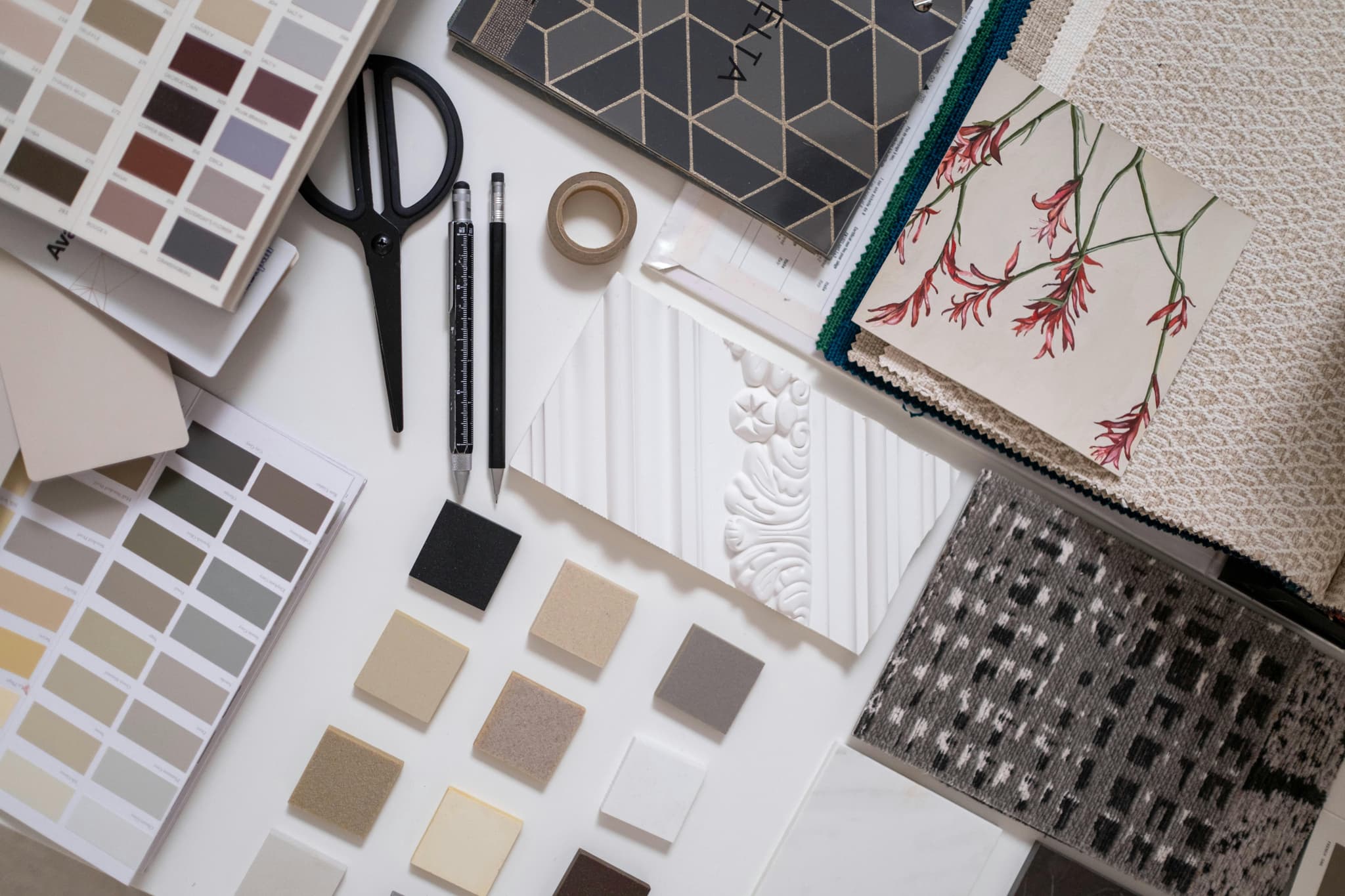 White keyboard on a desk
